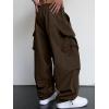 imageJMIERR Mens Baggy Cargo Pants Trendy Casual Parachute Pant Loose Fit Harem Joggers with Pockets for StreetwearA6 Desert Palm