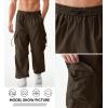 imageJMIERR Mens Baggy Cargo Pants Trendy Casual Parachute Pant Loose Fit Harem Joggers with Pockets for StreetwearA6 Desert Palm