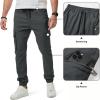 imageJMIERR Mens Cargo Pants Drawstring Stretch Waist Waist Twill Joggers Trousers with Zipper PocketsDark Grey