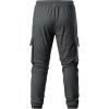 imageJMIERR Mens Cargo Pants Drawstring Stretch Waist Waist Twill Joggers Trousers with Zipper PocketsDark Grey