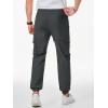 imageJMIERR Mens Cargo Pants Drawstring Stretch Waist Waist Twill Joggers Trousers with Zipper PocketsDark Grey