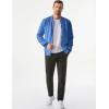 imageJMIERR Mens Casual Jacquard Bomber Jackets ColorBlock Lightweight Varsity Jacket Fashion Zipper Coat with PocketsBlue