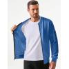 imageJMIERR Mens Casual Jacquard Bomber Jackets ColorBlock Lightweight Varsity Jacket Fashion Zipper Coat with PocketsBlue