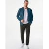 imageJMIERR Mens Casual Jacquard Bomber Jackets ColorBlock Lightweight Varsity Jacket Fashion Zipper Coat with PocketsBlue Sapphire