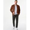 imageJMIERR Mens Casual Jacquard Bomber Jackets ColorBlock Lightweight Varsity Jacket Fashion Zipper Coat with PocketsChestnut