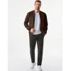 imageJMIERR Mens Casual Jacquard Bomber Jackets ColorBlock Lightweight Varsity Jacket Fashion Zipper Coat with PocketsCoffee
