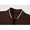 imageJMIERR Mens Casual Jacquard Bomber Jackets ColorBlock Lightweight Varsity Jacket Fashion Zipper Coat with PocketsCoffee