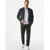 imageJMIERR Mens Casual Jacquard Bomber Jackets ColorBlock Lightweight Varsity Jacket Fashion Zipper Coat with PocketsDark Grey