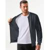 imageJMIERR Mens Casual Jacquard Bomber Jackets ColorBlock Lightweight Varsity Jacket Fashion Zipper Coat with PocketsDark Grey