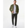 imageJMIERR Mens Casual Jacquard Bomber Jackets ColorBlock Lightweight Varsity Jacket Fashion Zipper Coat with PocketsGuacamole Green
