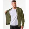 imageJMIERR Mens Casual Jacquard Bomber Jackets ColorBlock Lightweight Varsity Jacket Fashion Zipper Coat with PocketsGuacamole Green