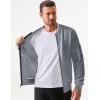 imageJMIERR Mens Casual Jacquard Bomber Jackets ColorBlock Lightweight Varsity Jacket Fashion Zipper Coat with PocketsMedium Grey