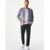 imageJMIERR Mens Casual Jacquard Bomber Jackets ColorBlock Lightweight Varsity Jacket Fashion Zipper Coat with PocketsMedium Grey