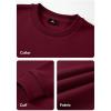 imageJMIERR Mens Casual Long Sleeves Crewneck Sweatshirts Cotton Pullover Sweatshirt for MenBurgundy