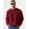 imageJMIERR Mens Casual Long Sleeves Crewneck Sweatshirts Cotton Pullover Sweatshirt for MenBurgundy