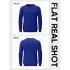 imageJMIERR Mens Casual Long Sleeves Crewneck Sweatshirts Cotton Pullover Sweatshirt for MenDark Blue