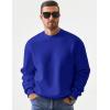 imageJMIERR Mens Casual Long Sleeves Crewneck Sweatshirts Cotton Pullover Sweatshirt for MenDark Blue