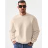 imageJMIERR Mens Casual Long Sleeves Crewneck Sweatshirts Cotton Pullover Sweatshirt for MenOatmeal