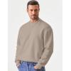 imageJMIERR Mens Casual Long Sleeves Crewneck Sweatshirts Cotton Pullover Sweatshirt for MenPale Khaki