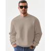 imageJMIERR Mens Casual Long Sleeves Crewneck Sweatshirts Cotton Pullover Sweatshirt for MenPale Khaki