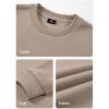 imageJMIERR Mens Casual Long Sleeves Crewneck Sweatshirts Cotton Pullover Sweatshirt for MenPale Khaki
