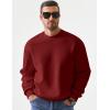 imageJMIERR Mens Casual Long Sleeves Crewneck Sweatshirts Cotton Pullover Sweatshirt for MenRed