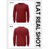 imageJMIERR Mens Casual Long Sleeves Crewneck Sweatshirts Cotton Pullover Sweatshirt for MenRed