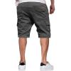 imageJMIERR Mens Casual Twill Cargo Shorts Cotton Drawstring Classic Cargo Stretch Short with 6 PocketsGrey