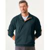 imageJMIERR Mens Corduroy Sweatshirt Casual Long Sleeve Stand Collar Button Pullover Sweatshirts with PocketsZ Dark Green