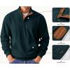 imageJMIERR Mens Corduroy Sweatshirt Casual Long Sleeve Stand Collar Button Pullover Sweatshirts with PocketsZ Dark Green