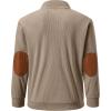imageJMIERR Mens Corduroy Sweatshirt Casual Long Sleeve Stand Collar Button Pullover Sweatshirts with PocketsZ Khaki