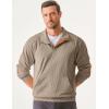 imageJMIERR Mens Corduroy Sweatshirt Casual Long Sleeve Stand Collar Button Pullover Sweatshirts with PocketsZ Khaki