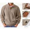 imageJMIERR Mens Corduroy Sweatshirt Casual Long Sleeve Stand Collar Button Pullover Sweatshirts with PocketsZ Khaki