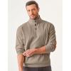 imageJMIERR Mens Corduroy Sweatshirt Casual Long Sleeve Stand Collar Button Pullover Sweatshirts with PocketsZ Khaki