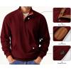 imageJMIERR Mens Corduroy Sweatshirt Casual Long Sleeve Stand Collar Button Pullover Sweatshirts with PocketsZ Red
