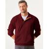 imageJMIERR Mens Corduroy Sweatshirt Casual Long Sleeve Stand Collar Button Pullover Sweatshirts with PocketsZ Red
