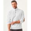 imageJMIERR Mens Corduroy Sweatshirt Casual Long Sleeve Stand Collar Button Pullover Sweatshirts with PocketsZ White
