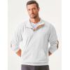 imageJMIERR Mens Corduroy Sweatshirt Casual Long Sleeve Stand Collar Button Pullover Sweatshirts with PocketsZ White