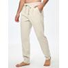 imageJMIERR Mens Cotton Pants Casual Elastic Waist Drawstring Lightweight Summer Beach Trousers with Pockets2 Beige