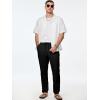 imageJMIERR Mens Cotton Pants Casual Elastic Waist Drawstring Lightweight Summer Beach Trousers with Pockets3 Black