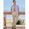 imageJMIERR Mens Cotton Pants Casual Elastic Waist Drawstring Lightweight Summer Beach Trousers with Pockets4 Khaki
