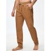 imageJMIERR Mens Cotton Pants Casual Elastic Waist Drawstring Lightweight Summer Beach Trousers with PocketsCamel