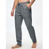 imageJMIERR Mens Cotton Pants Casual Elastic Waist Drawstring Lightweight Summer Beach Trousers with PocketsMedium Grey