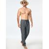 imageJMIERR Mens Cotton Pants Casual Elastic Waist Drawstring Lightweight Summer Beach Trousers with PocketsMedium Grey