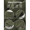 imageJMIERR Mens Cotton Pants Casual Elastic Waist Drawstring Lightweight Summer Beach Trousers with PocketsMoss Green