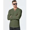 imageJMIERR Mens Long Sleeve Muscle T Shirts Casual VNeck Longline Ribbed Tee ShirtsArmy Green