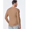 imageJMIERR Mens Long Sleeve Muscle T Shirts Casual VNeck Longline Ribbed Tee ShirtsBrown