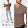 imageJMIERR Mens Long Sleeve Muscle T Shirts Casual VNeck Longline Ribbed Tee ShirtsBrown
