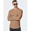 imageJMIERR Mens Long Sleeve Muscle T Shirts Casual VNeck Longline Ribbed Tee ShirtsBrown