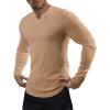 imageJMIERR Mens Long Sleeve Muscle T Shirts Casual VNeck Longline Ribbed Tee ShirtsBrown